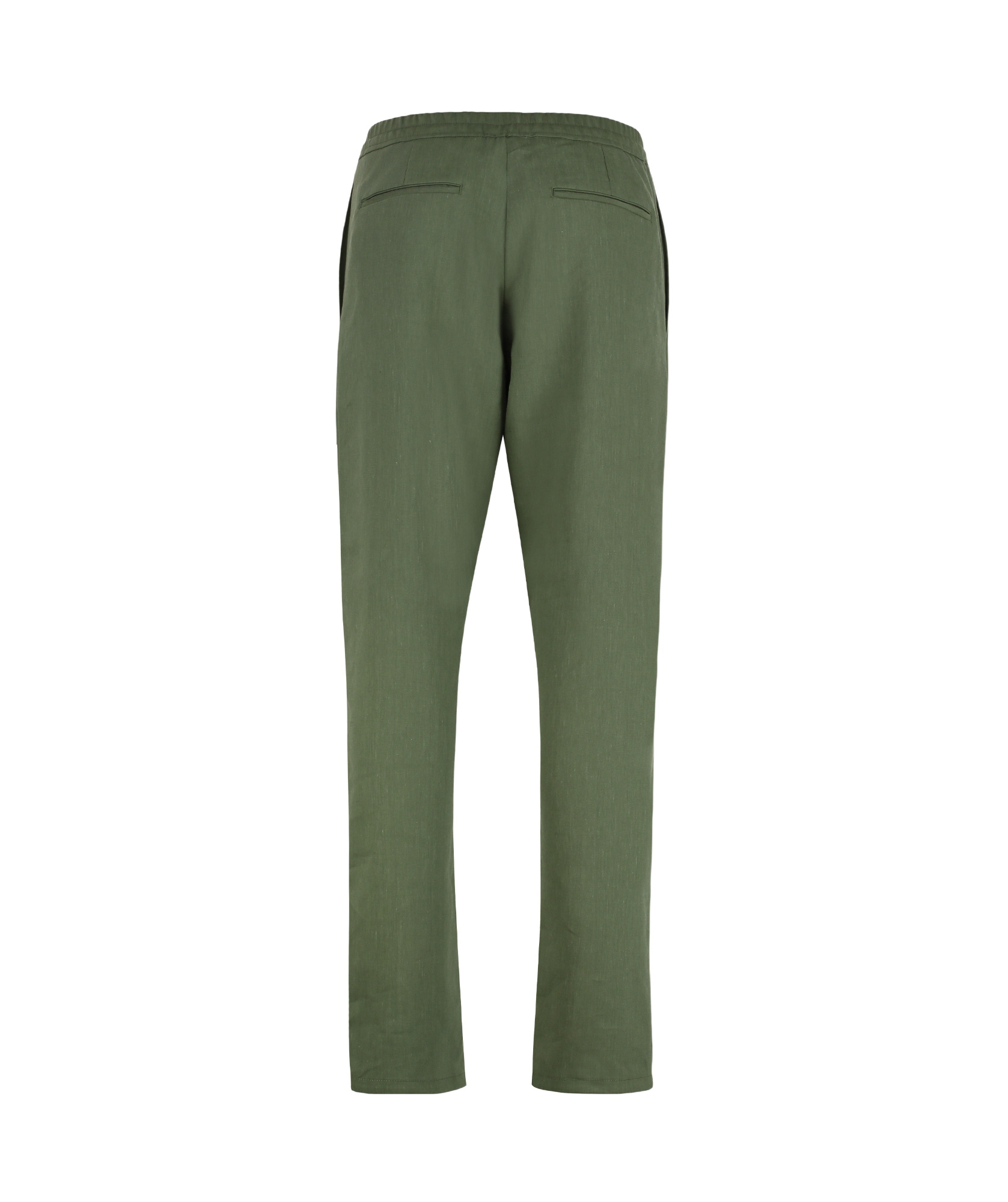 Canali Drawstring Wool-blend Regular Trousers In Green