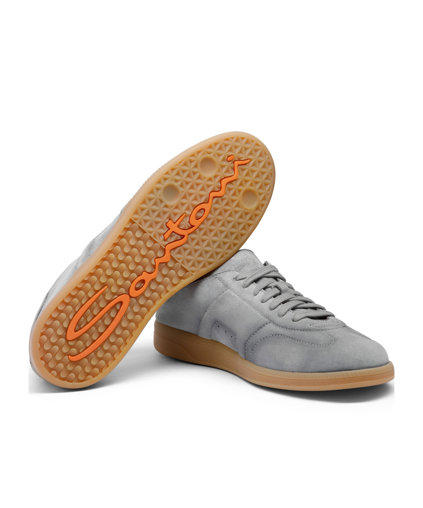 Santoni Suede Sneakers In Gray