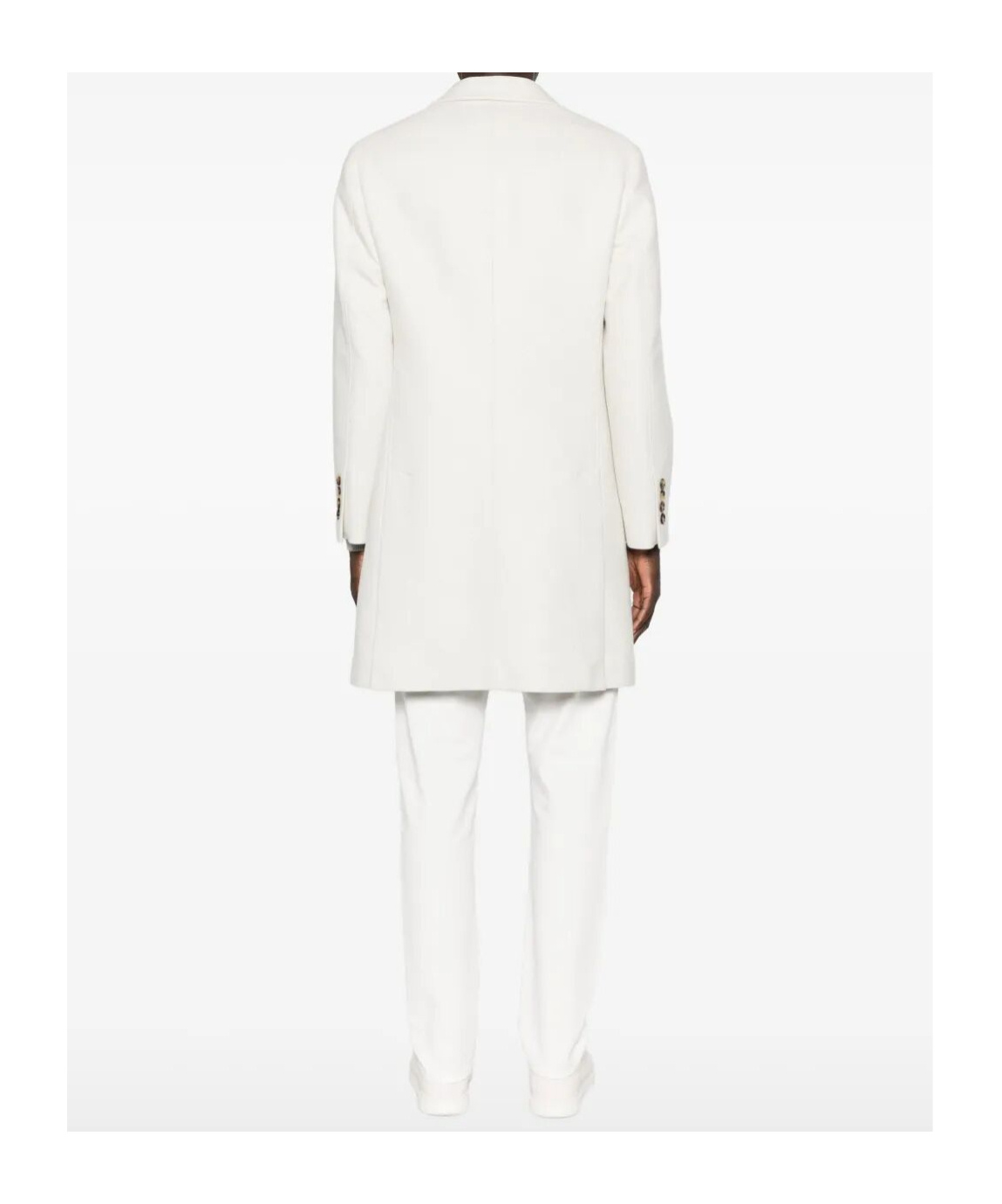 Brunello Cucinelli Gold-button Patch-pocket Coat In White