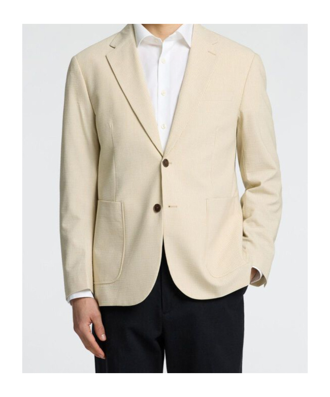 Selected Seersucker Blazer In Sand