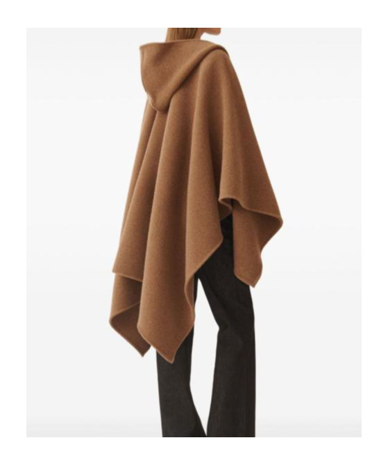 Fabiana Filippi Hooded Cloak In Brown