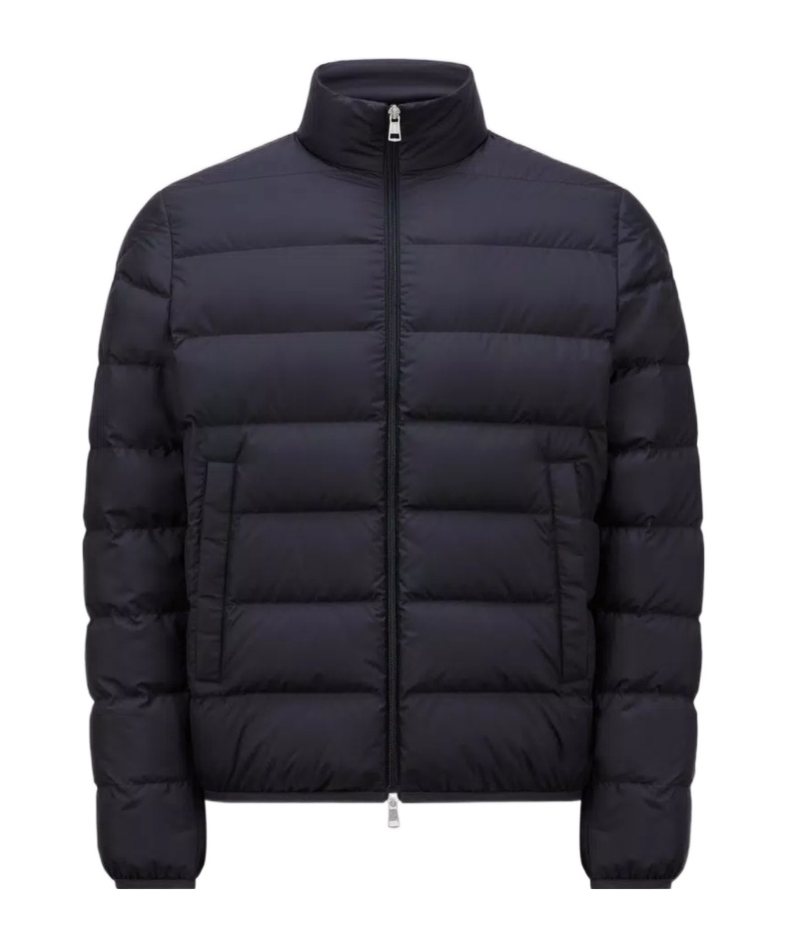 Moncler Mock Neck Down Jacket In Blue