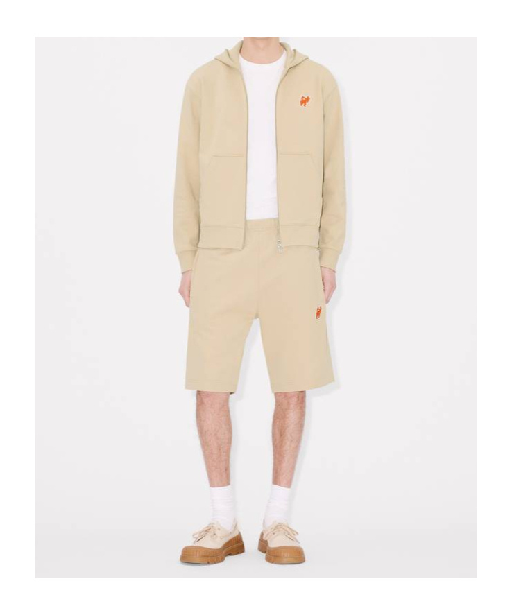 Kenzo ' Elephant Logo' Embroidered Full-zip Hoodie In Cotton