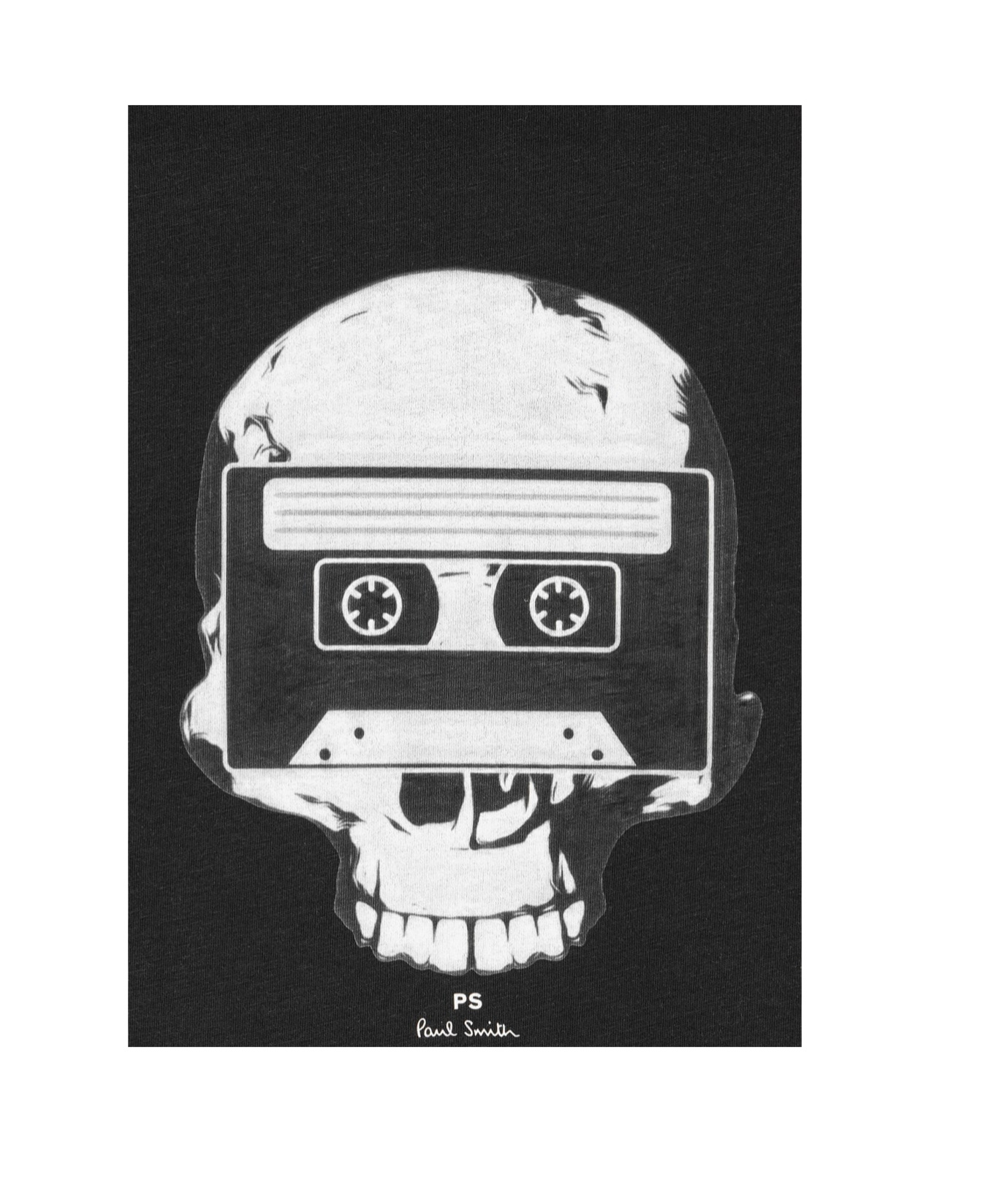 Shop Ps By Paul Smith Skull-tape-print T-shirt In Black