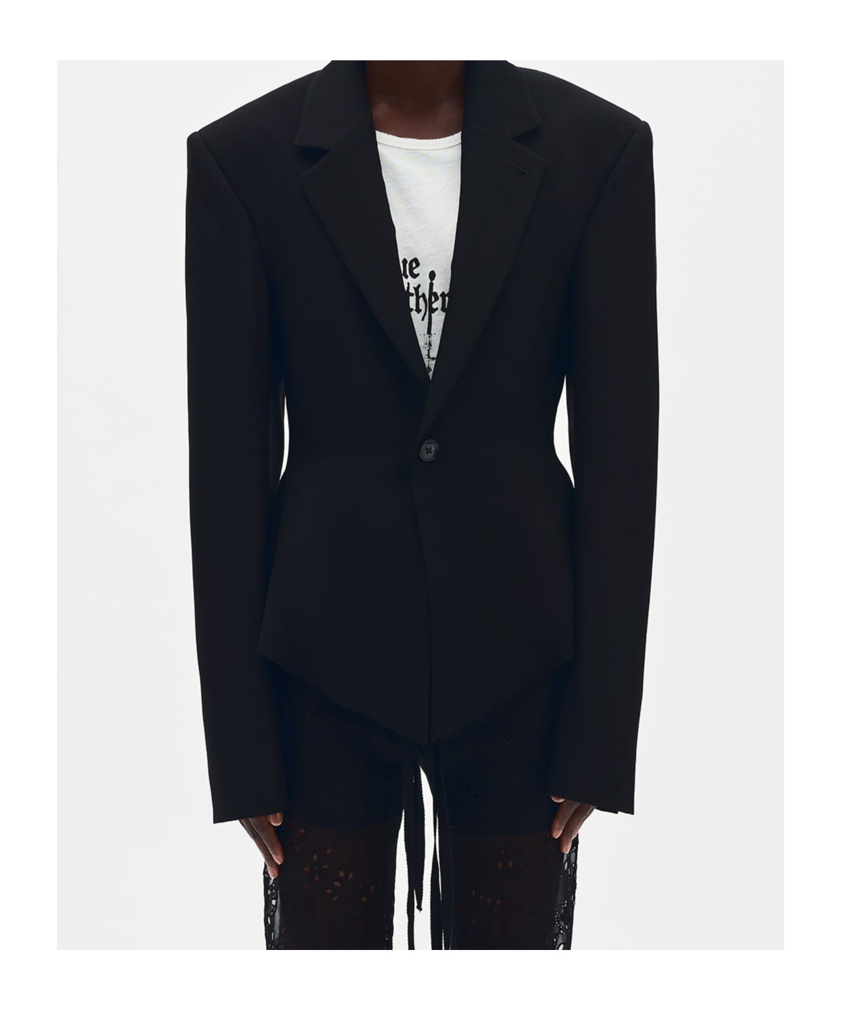 Ann Demeulemeester Lila Fitted Handkerchief Jacket In Black