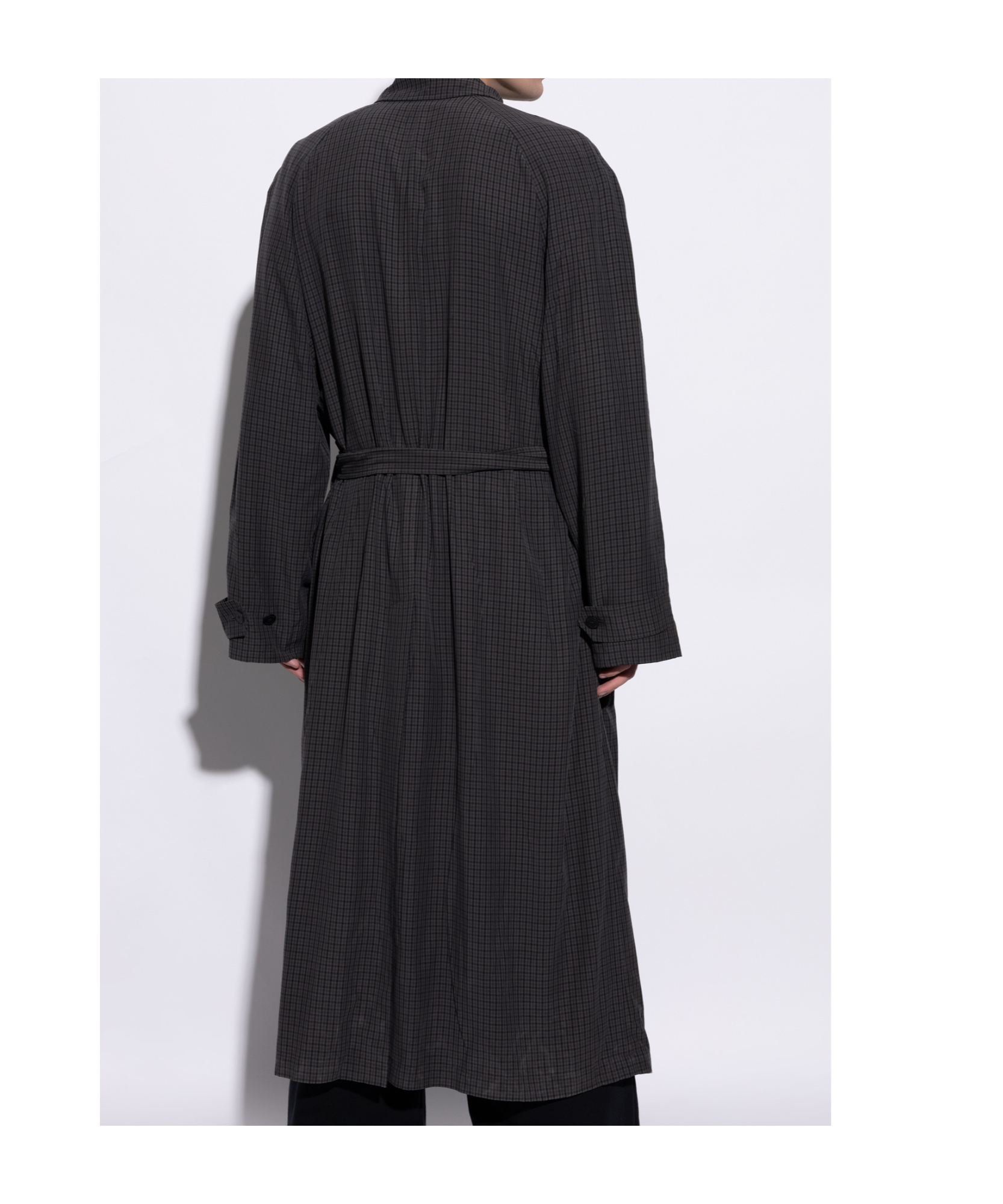 Balenciaga Trench Coat Belted 3/4 Sleeves In Black
