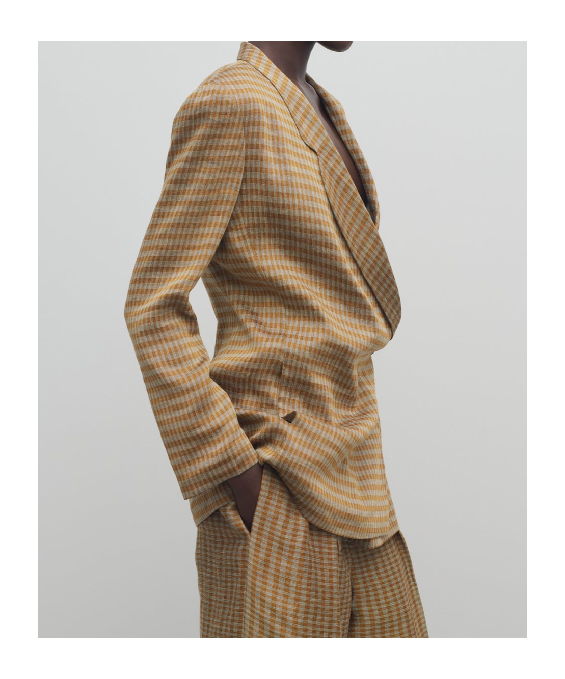 The Row Jeremiah Jacket In Linen In Brown