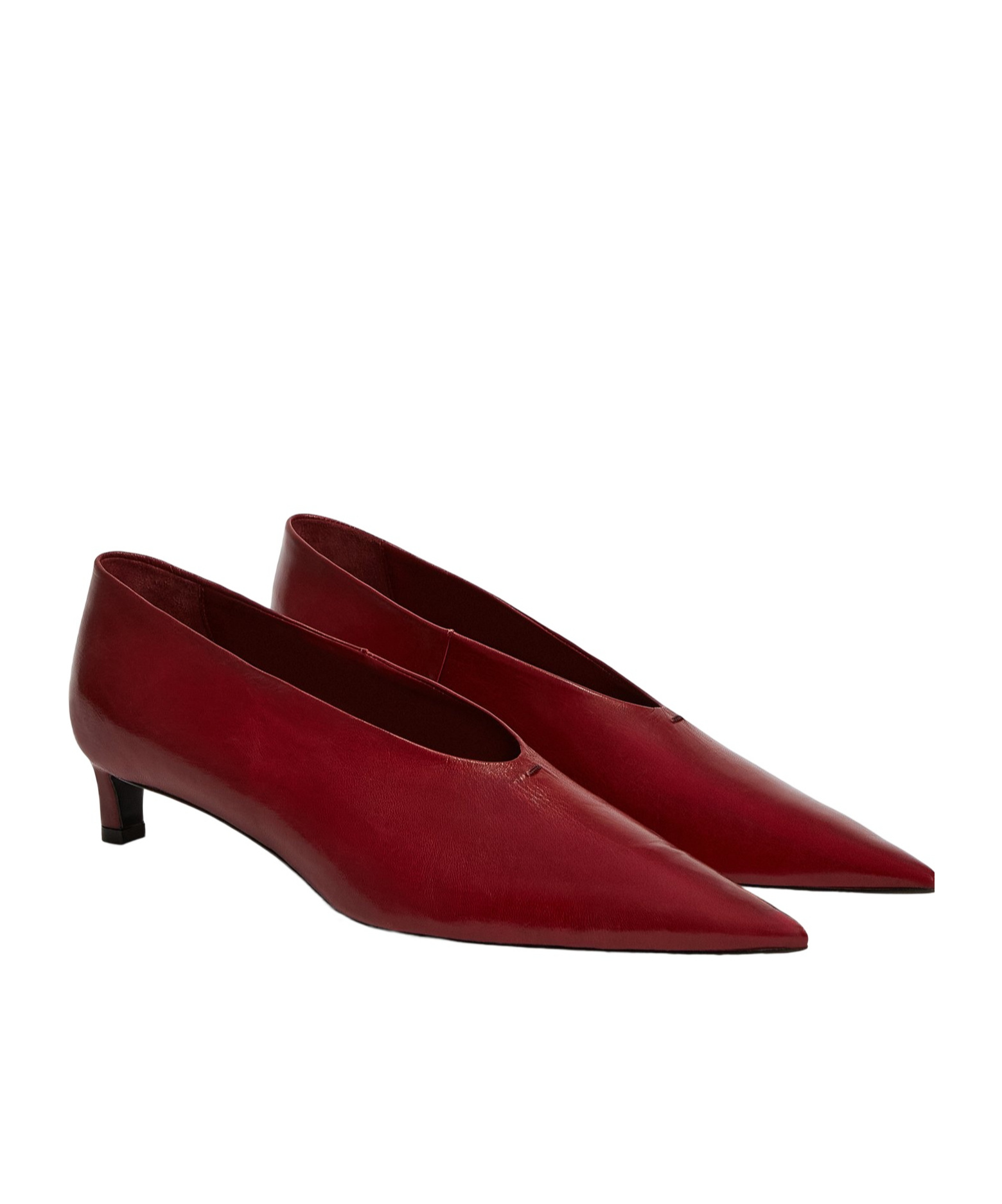 Jil Sander Glossed-leather Pumps In Red