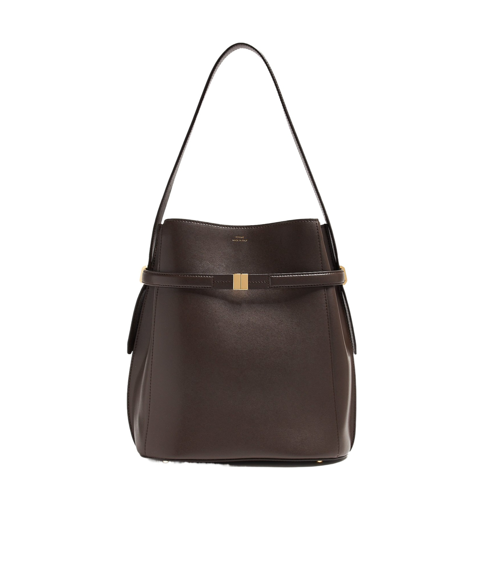 Totême Belted Bucket Bag In Black