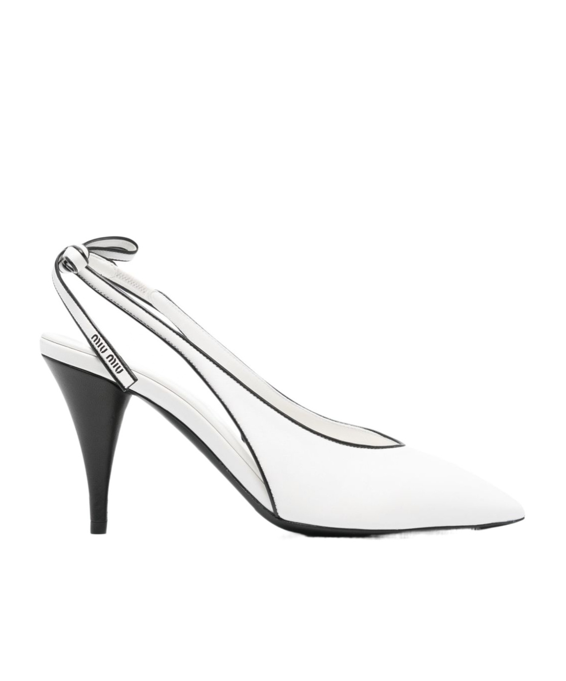 Miu Miu Pointed High Heel Sandals In White