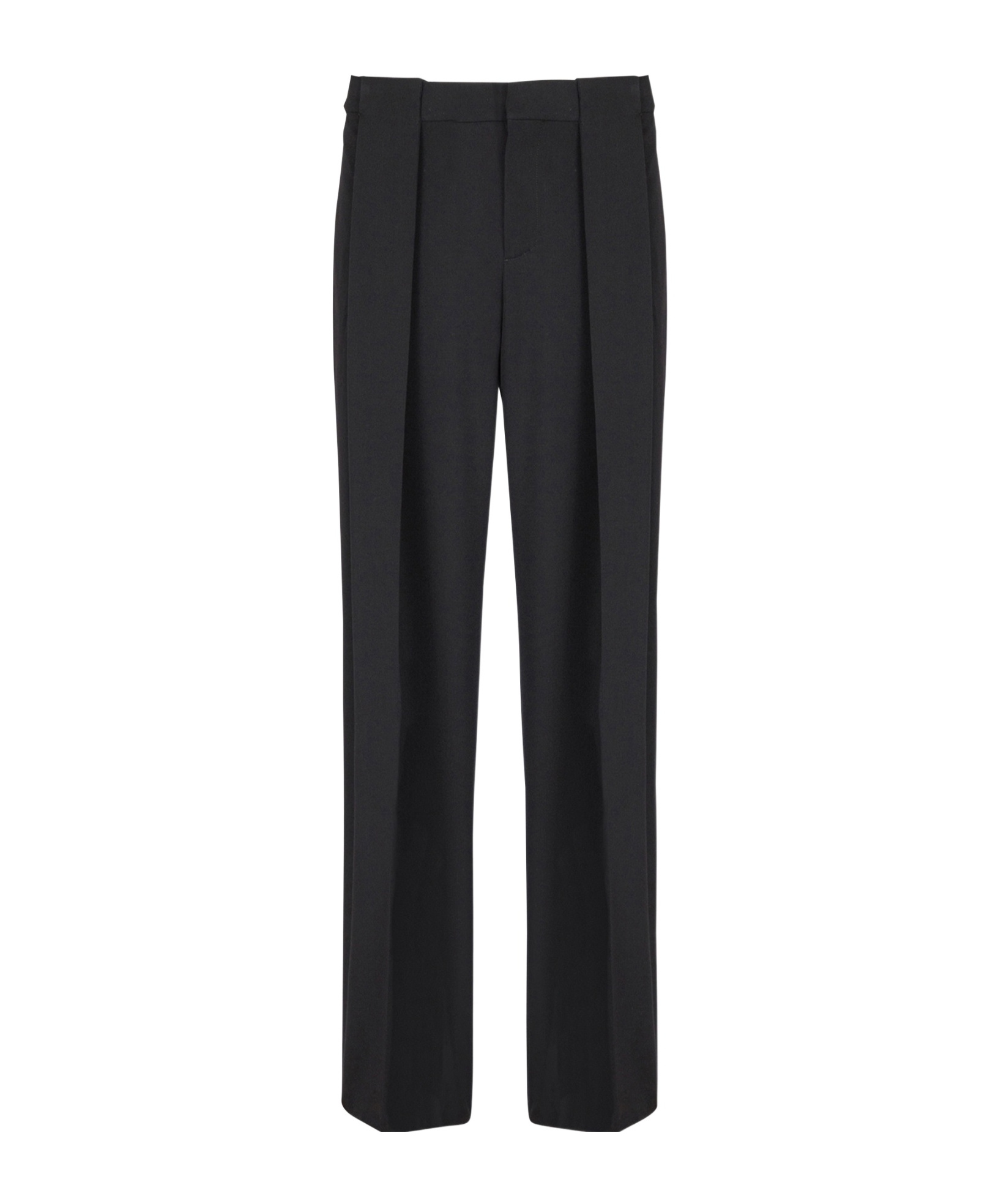 Balmain Straight Leg Pleated Pants With Pockets And Belt Loops In Black