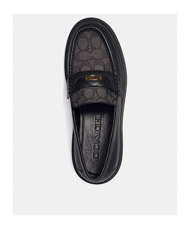 Coach Monogram Jacquard Loafers In Black