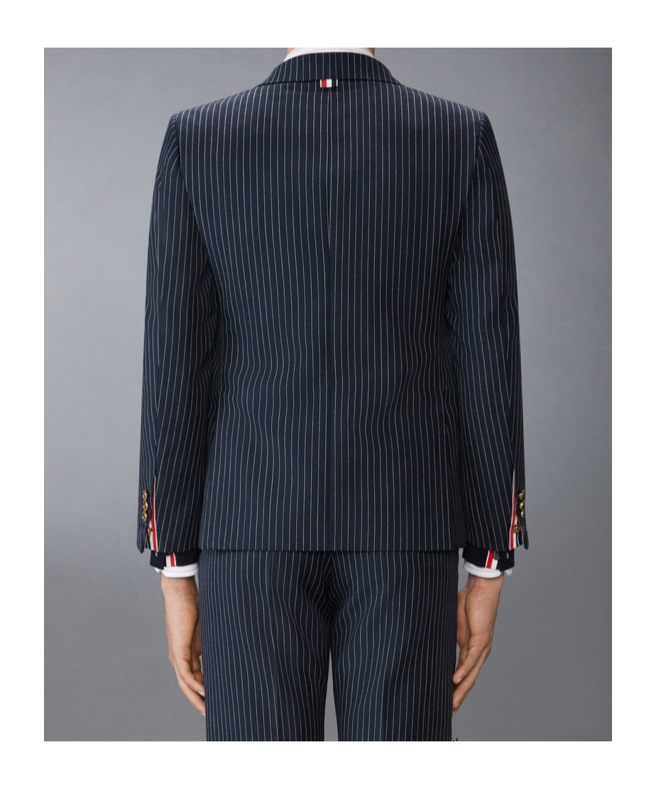 Thom Browne Pinstripe Wool Blazer In Black