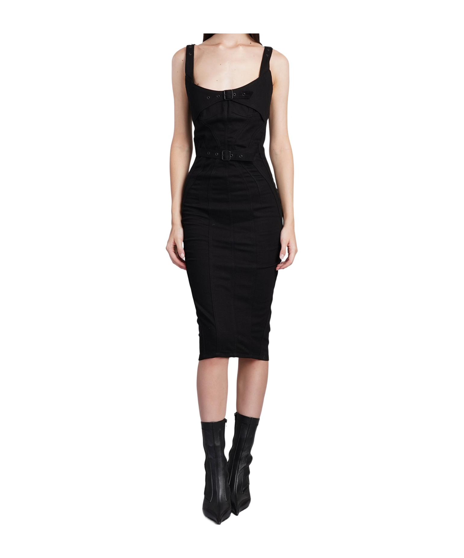 Mugler Dress Woman In Black