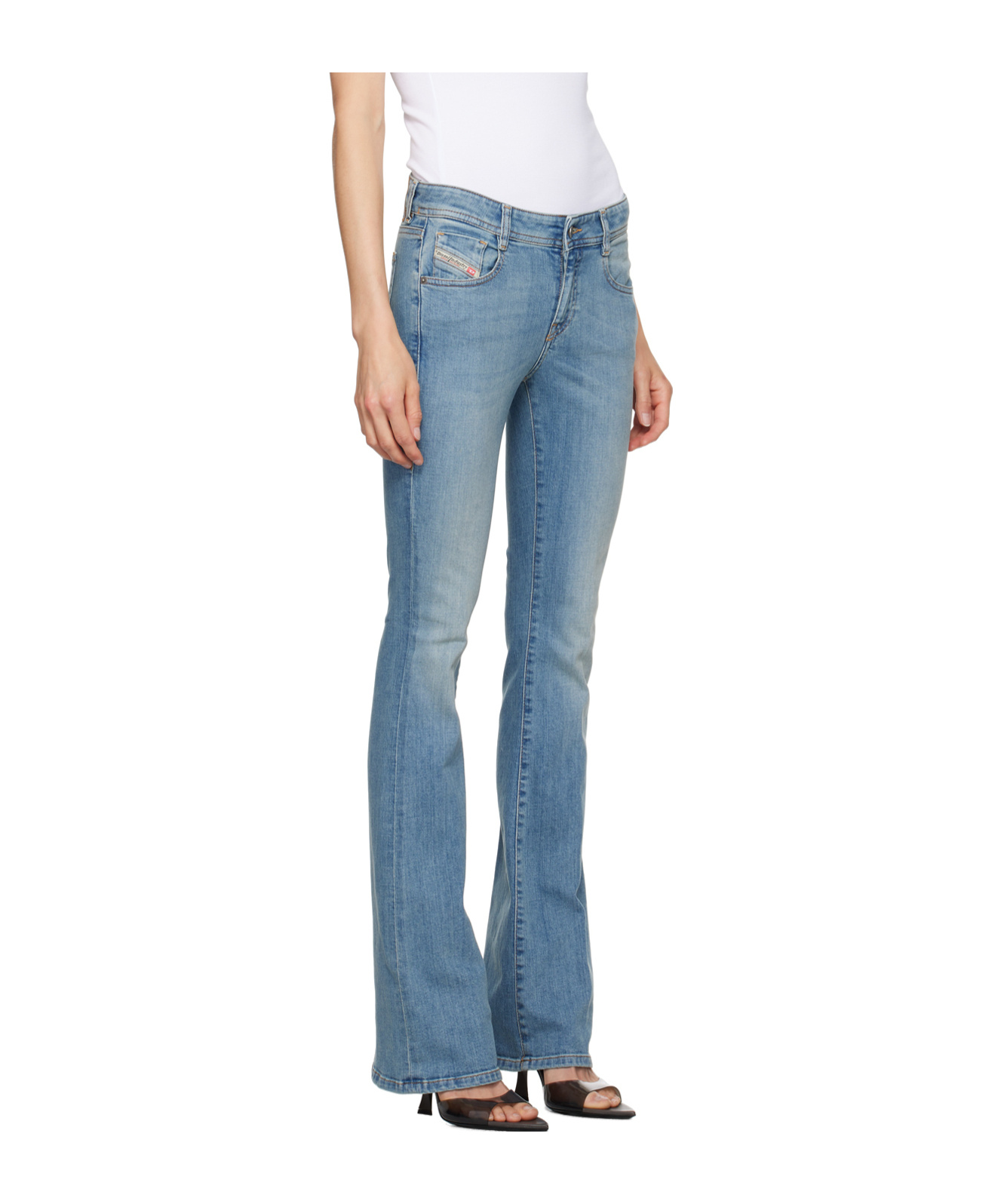 Diesel Low-rise Design Jeans In Blue
