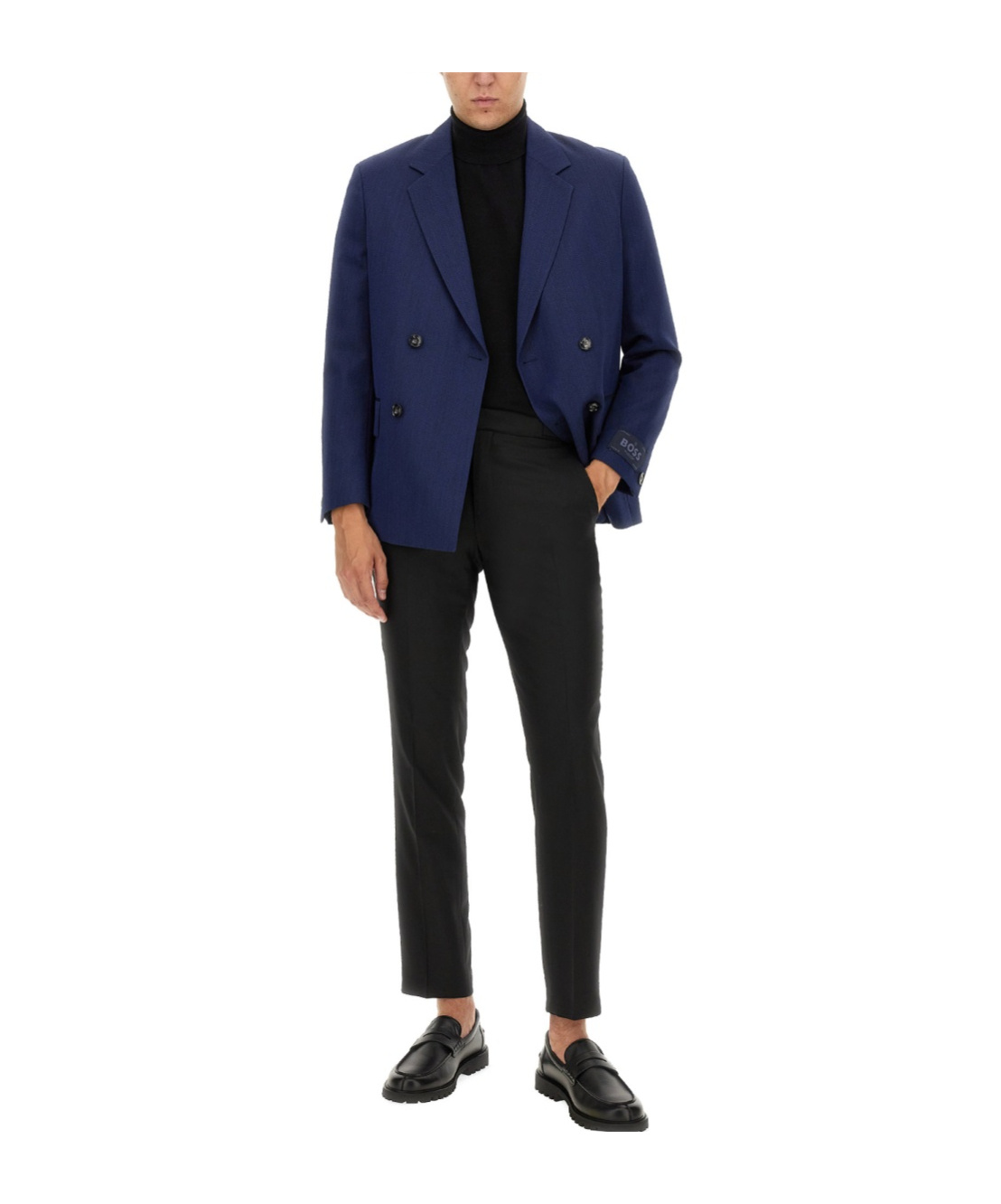 Hugo Boss Double-breasted Jacket In Black