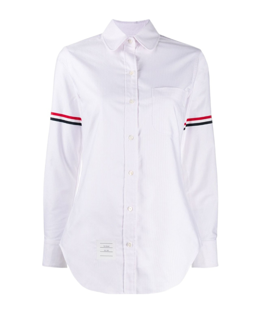 Thom Browne Grosgrain Armband Oxford Shirt In White