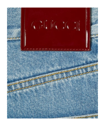 Gucci Wide-leg Denim Jeans With Faded Wash In Multi