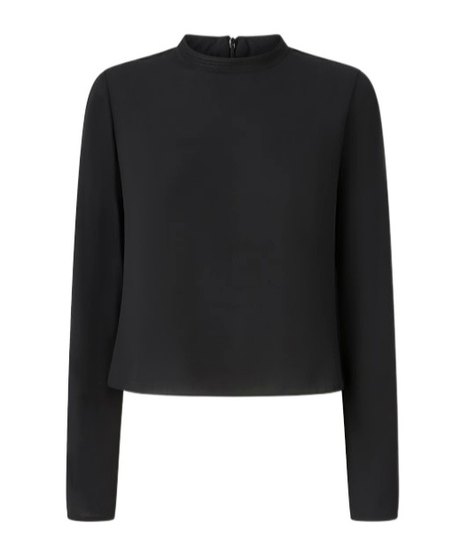 Pinko Technical Crepe Blouse In Black