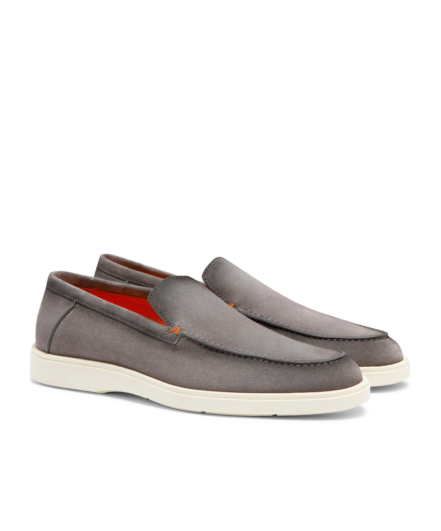 Santoni Gradient-effect Suede Loafers In Gray