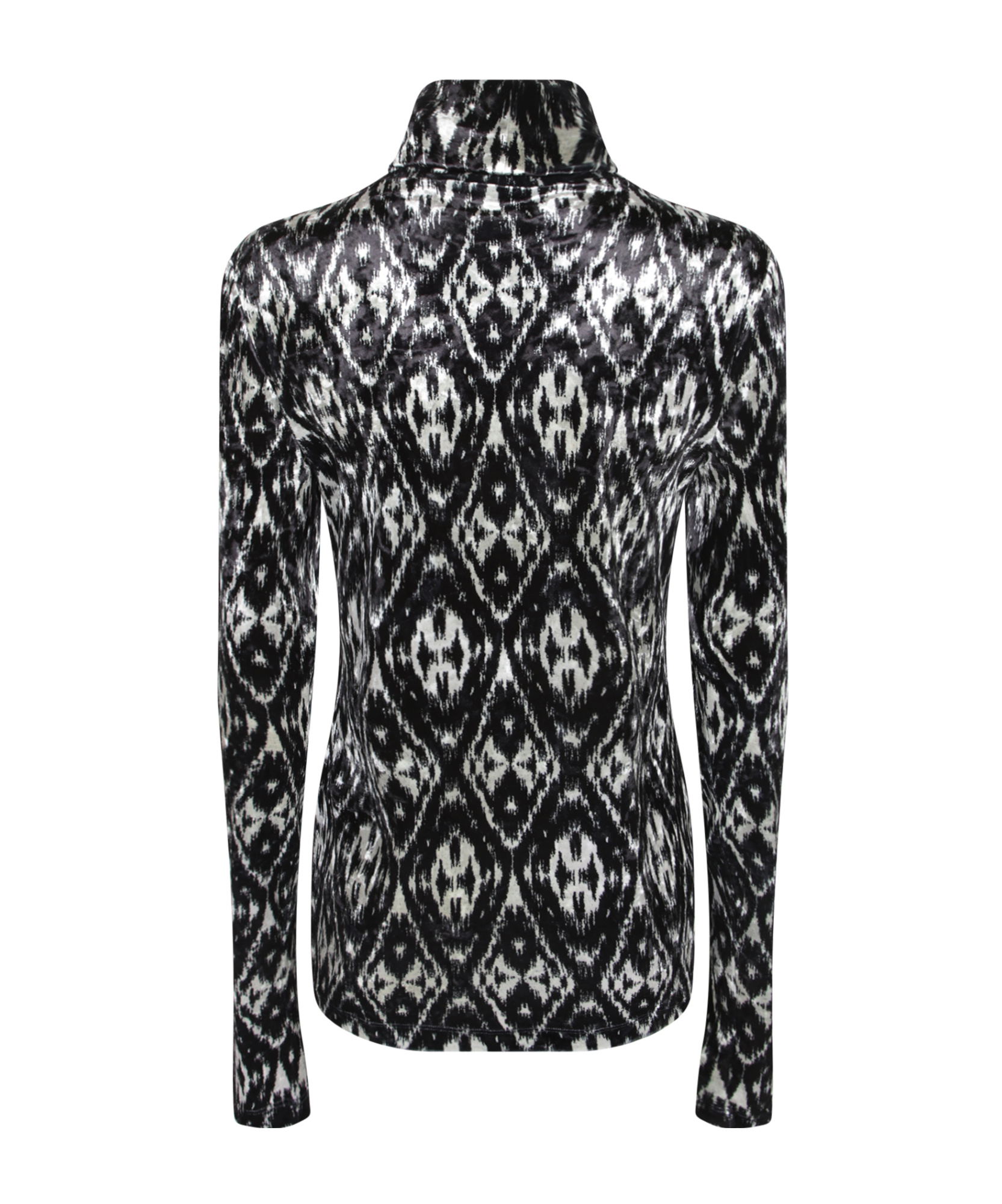 Pierre-louis Mascia Ikat-pattern Turtleneck Top In Black