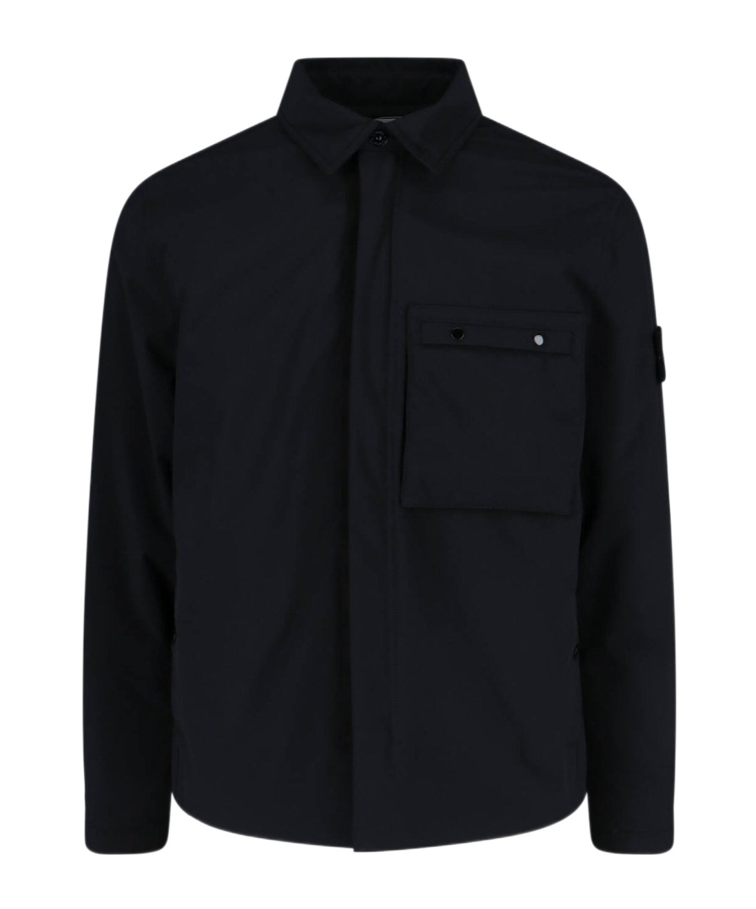 Stone Island Black Soft Shell-r Primaloft Insulated Jacket In Black