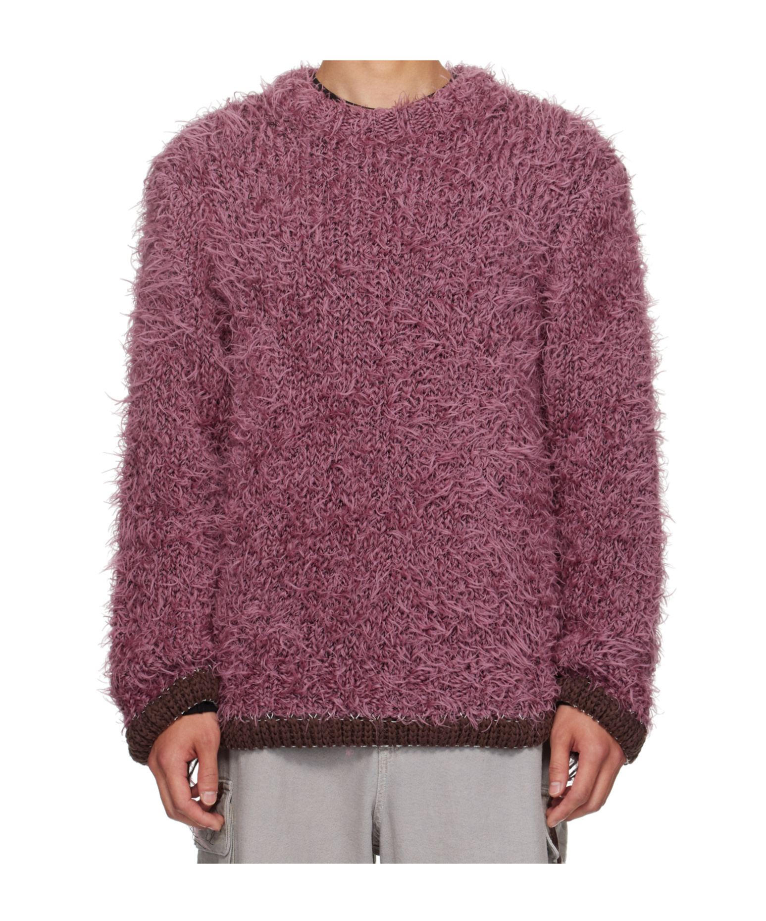 Sacai Round Neck Long-sleeved Sweater In Multi