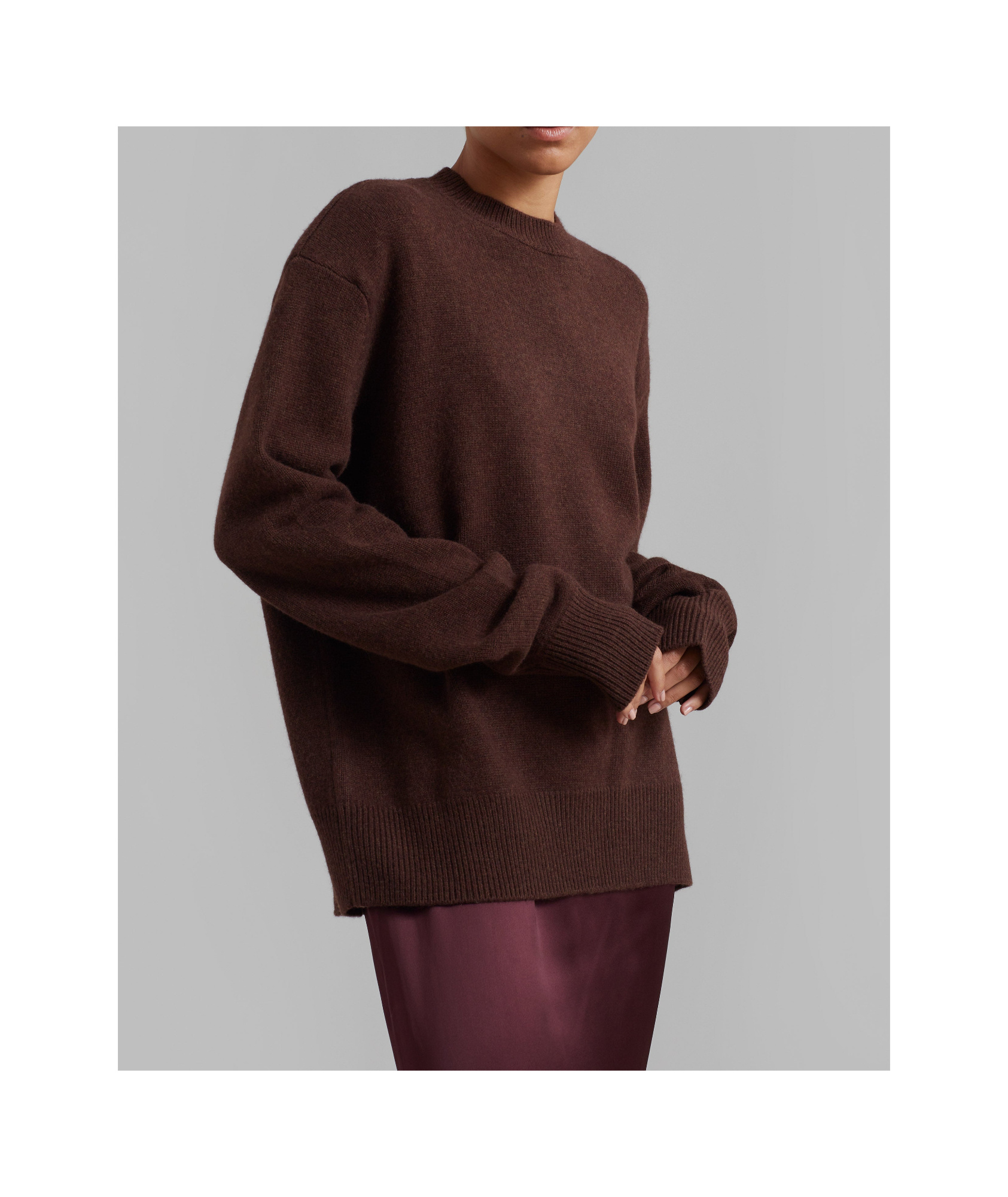 The Frankie Shop Rafaela Padded Knit Sweater - Brown