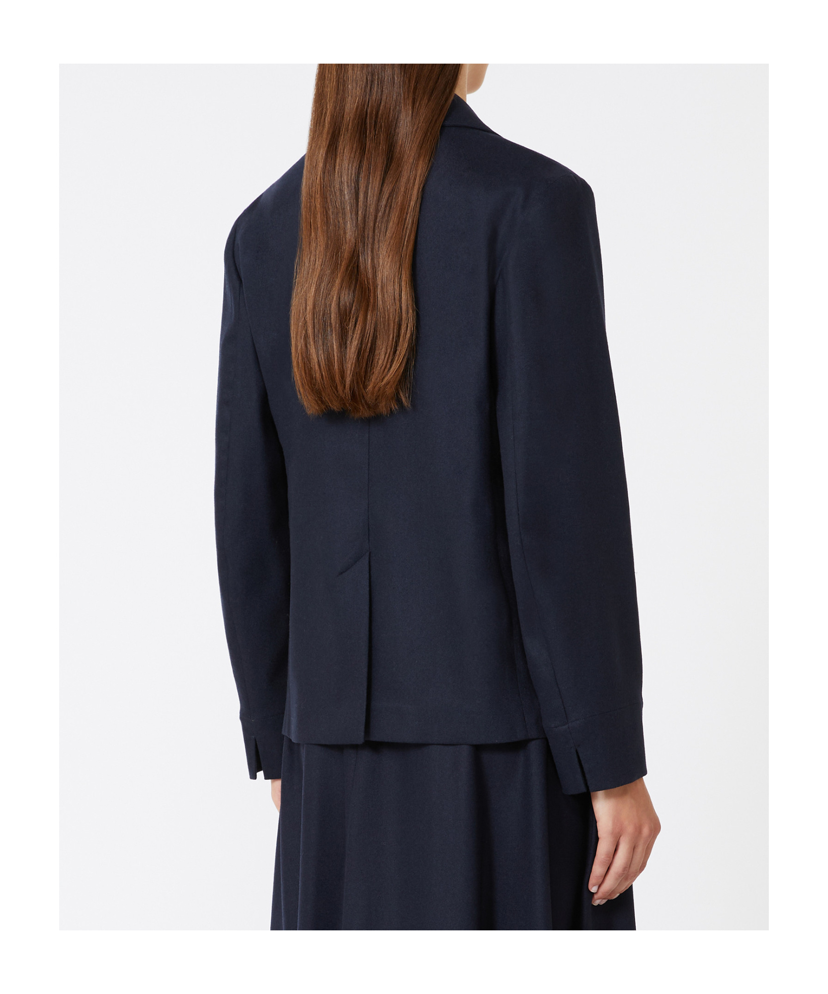 Max Mara Wool Flannel Jacket In Blue