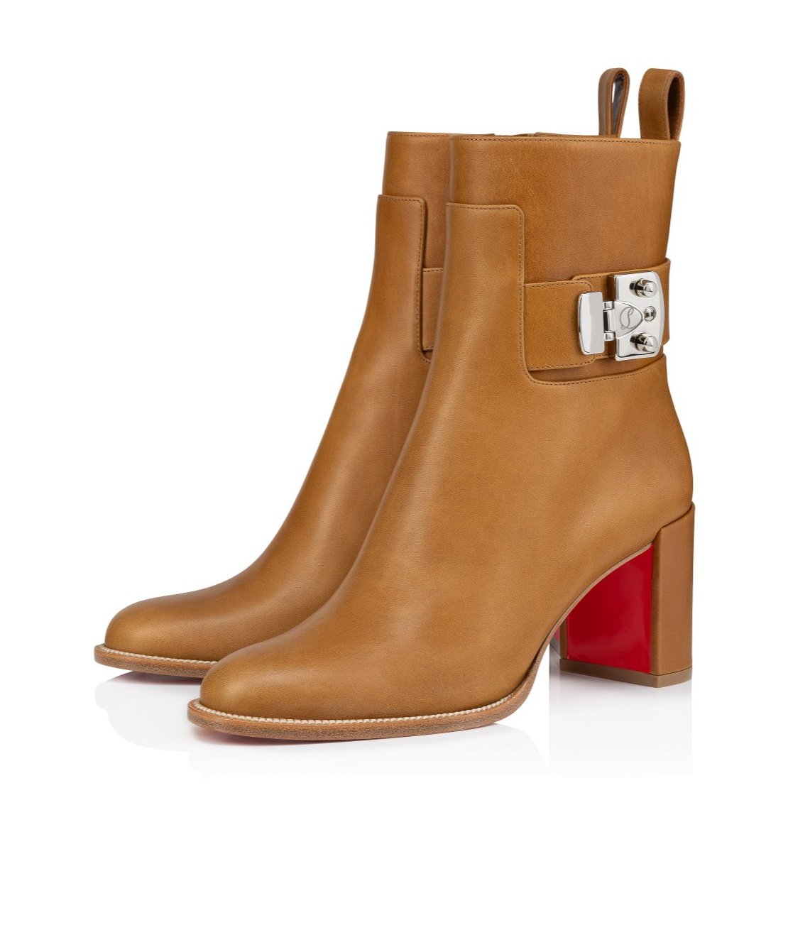 Christian Louboutin Booty Lock Boots In Brown