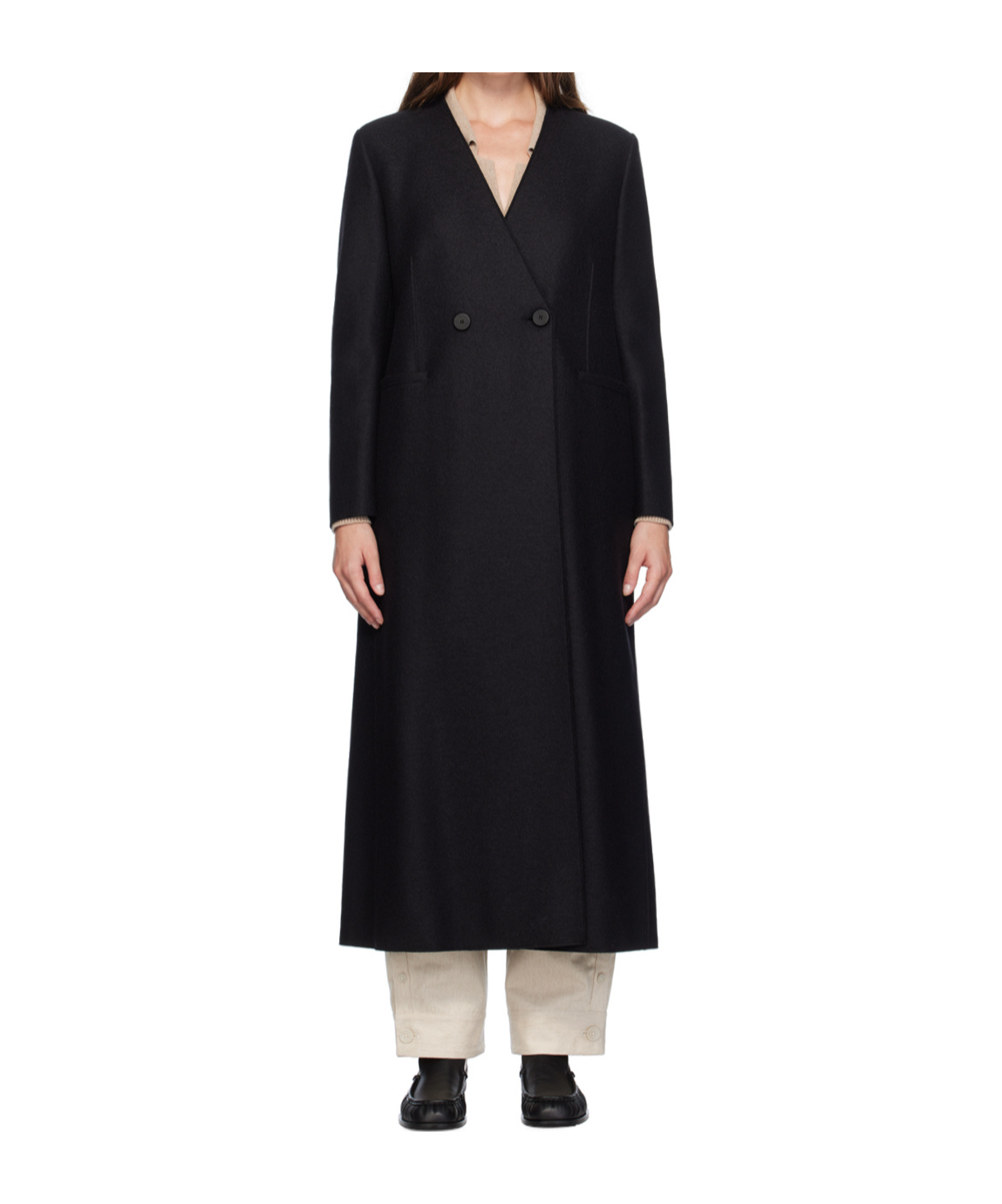 HARRIS WHARF LONDON DOUBLE-BREASTED WOOL COAT