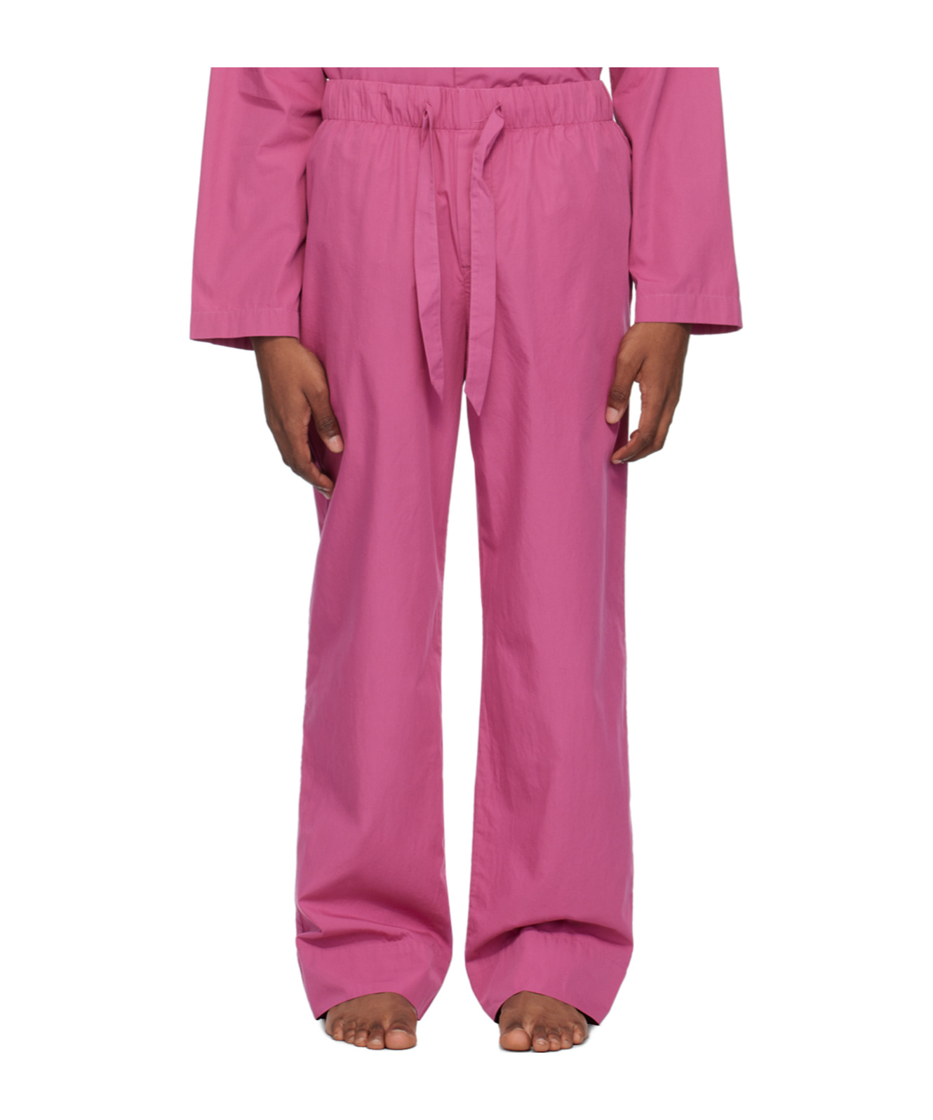 Tekla Purple Drawstring Pyjama Pants In Pink