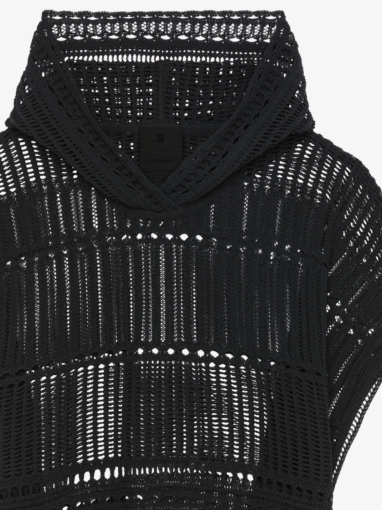 Givenchy Crocheted Hooded Blouse In Black