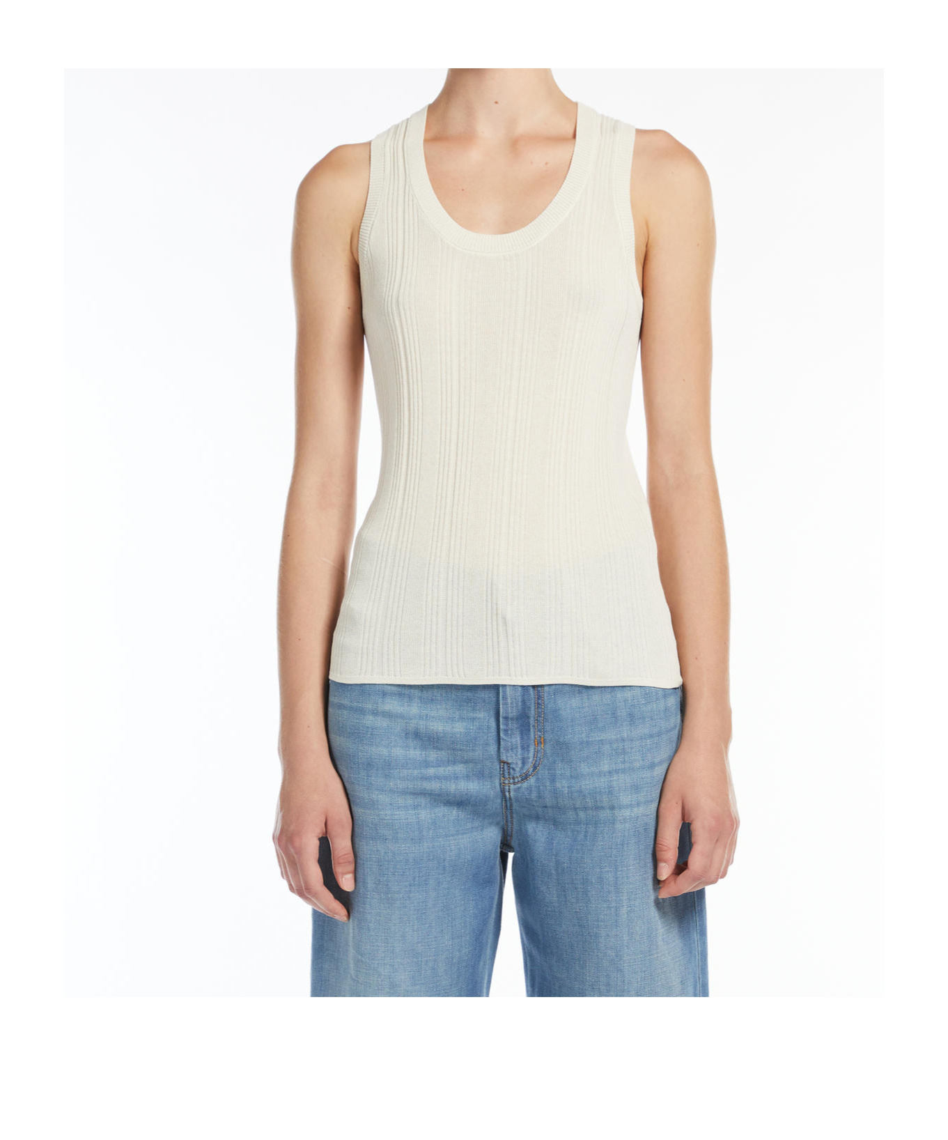 Shop Weekend Max Mara Viscose Yarn Top In White