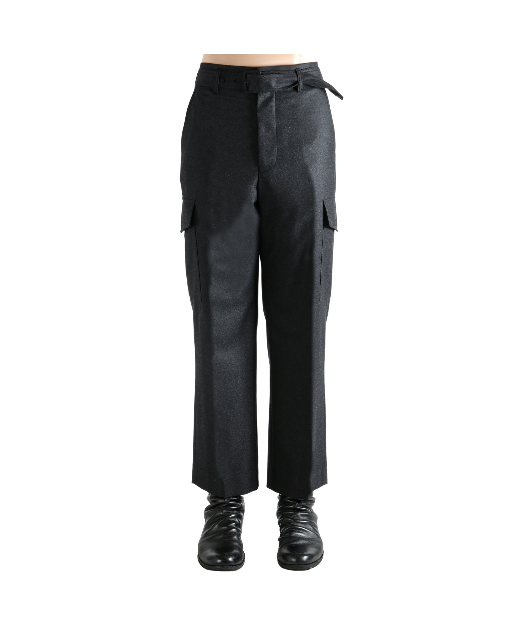 Auralee Belt Loop Casual Pants In Black
