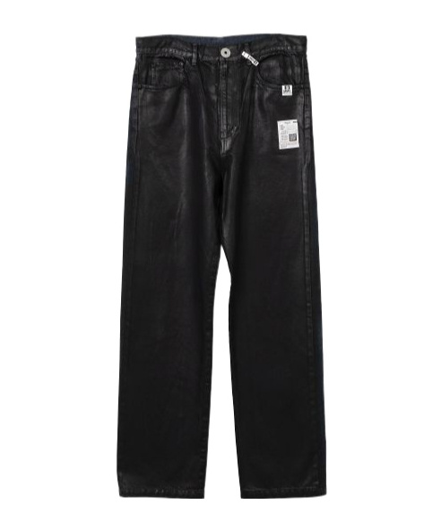 Miharayasuhiro Two-tone Coated Jeans In Black