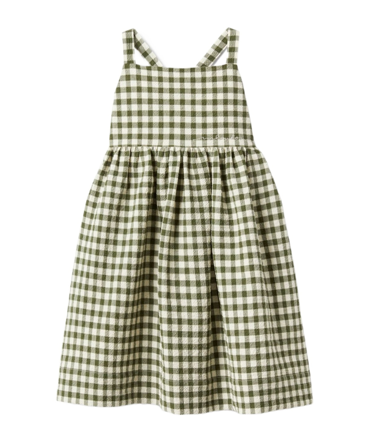 Il Gufo Check-pattern Dress In Green