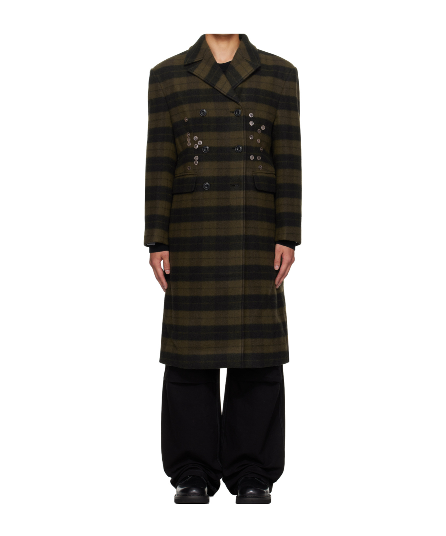 Andersson Bell Lacie Check Buttons Coat In Multi