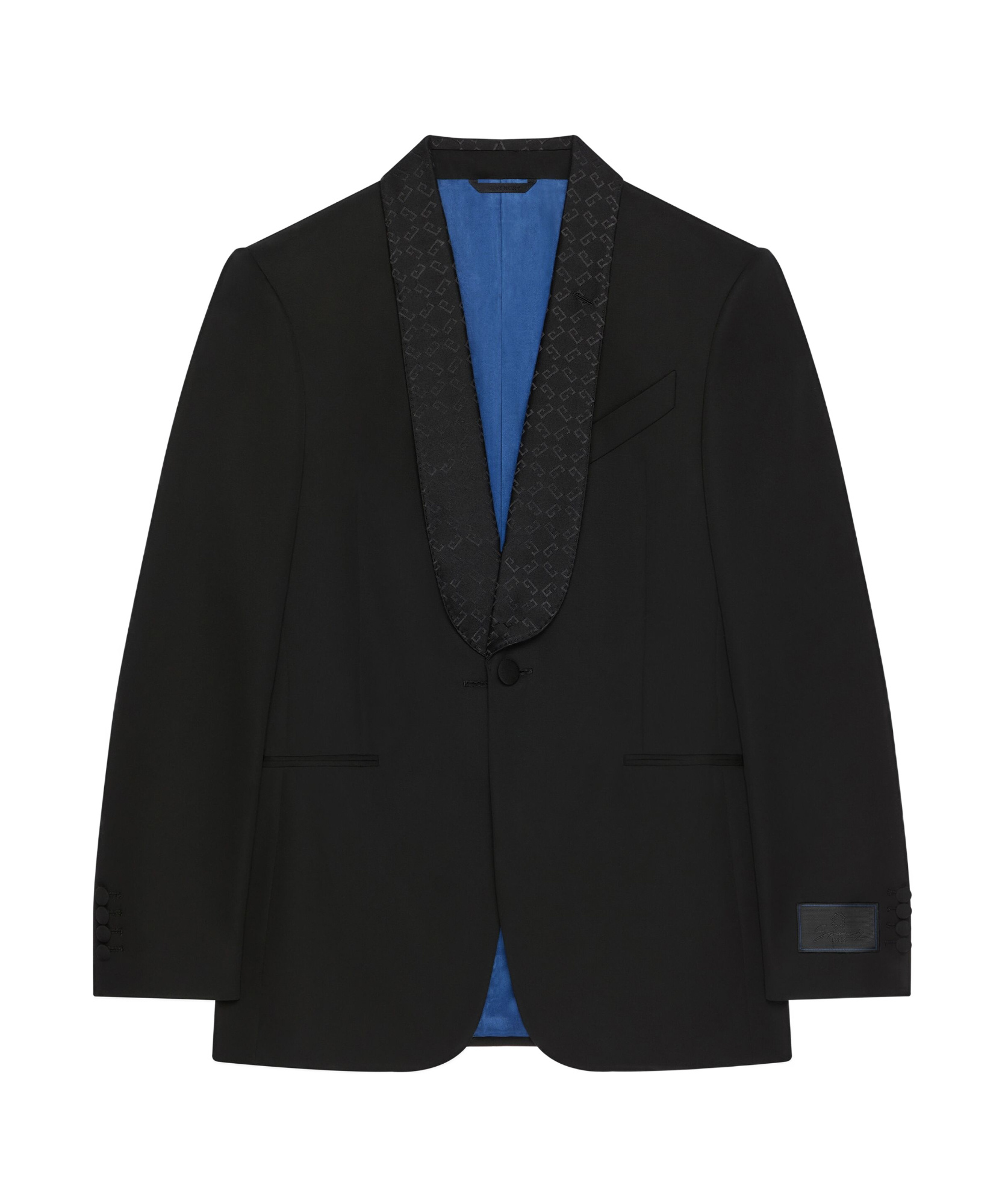 Givenchy Monogram 72 Jacquard-collar Blazer In Black