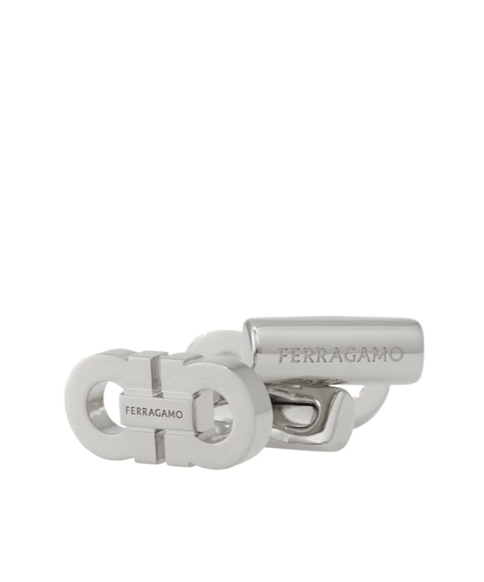 Ferragamo Double Gancini Cufflinks In Metallic