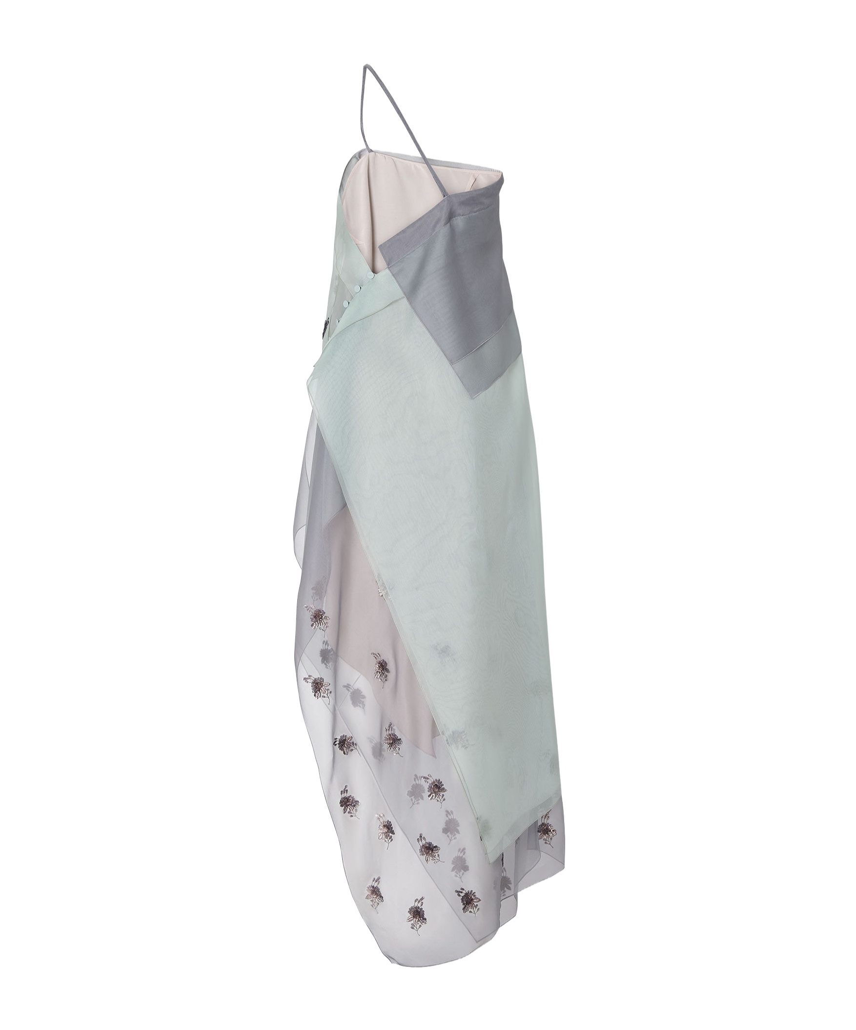 Fendi Asymmetric Sequin-embellished Dress In Light Blue