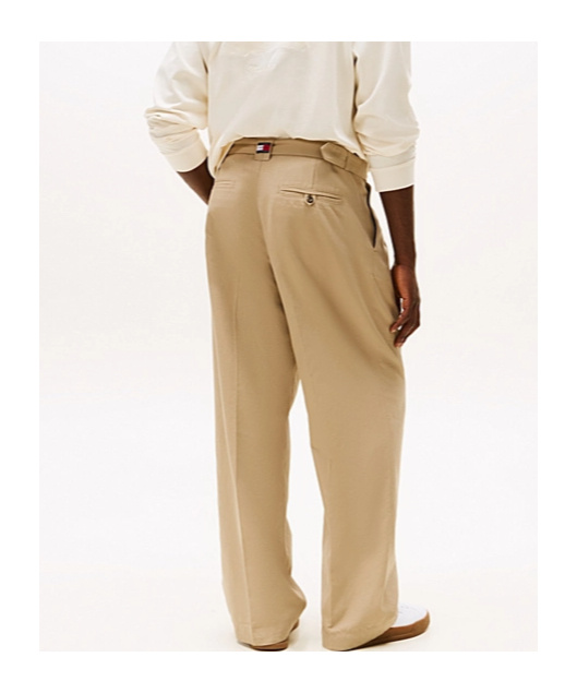 Tommy Hilfiger The Apxgp Collection Pleated Tapered Trousers In Neutral