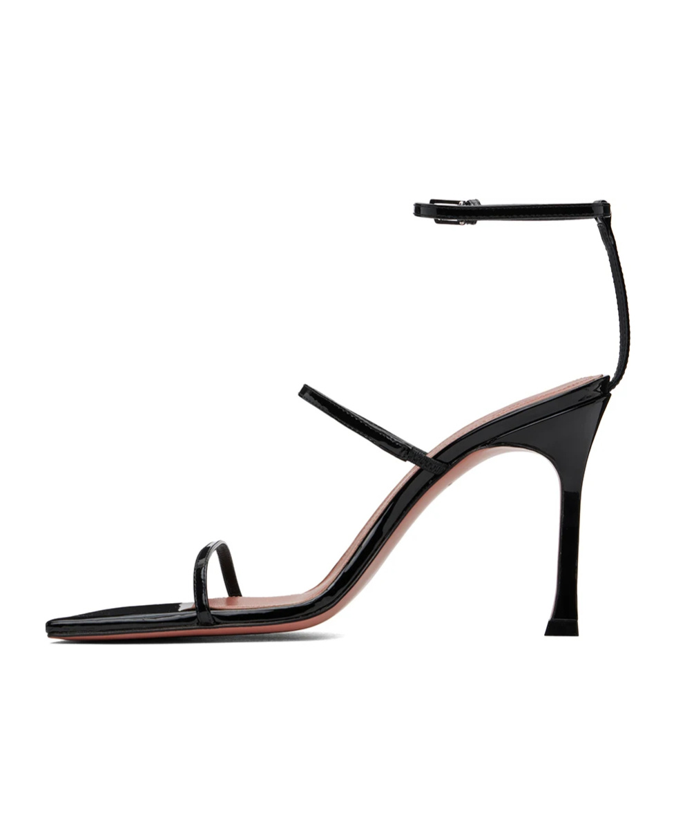 Amina Muaddi Maya Single-belt High-heeled Sandals In Black