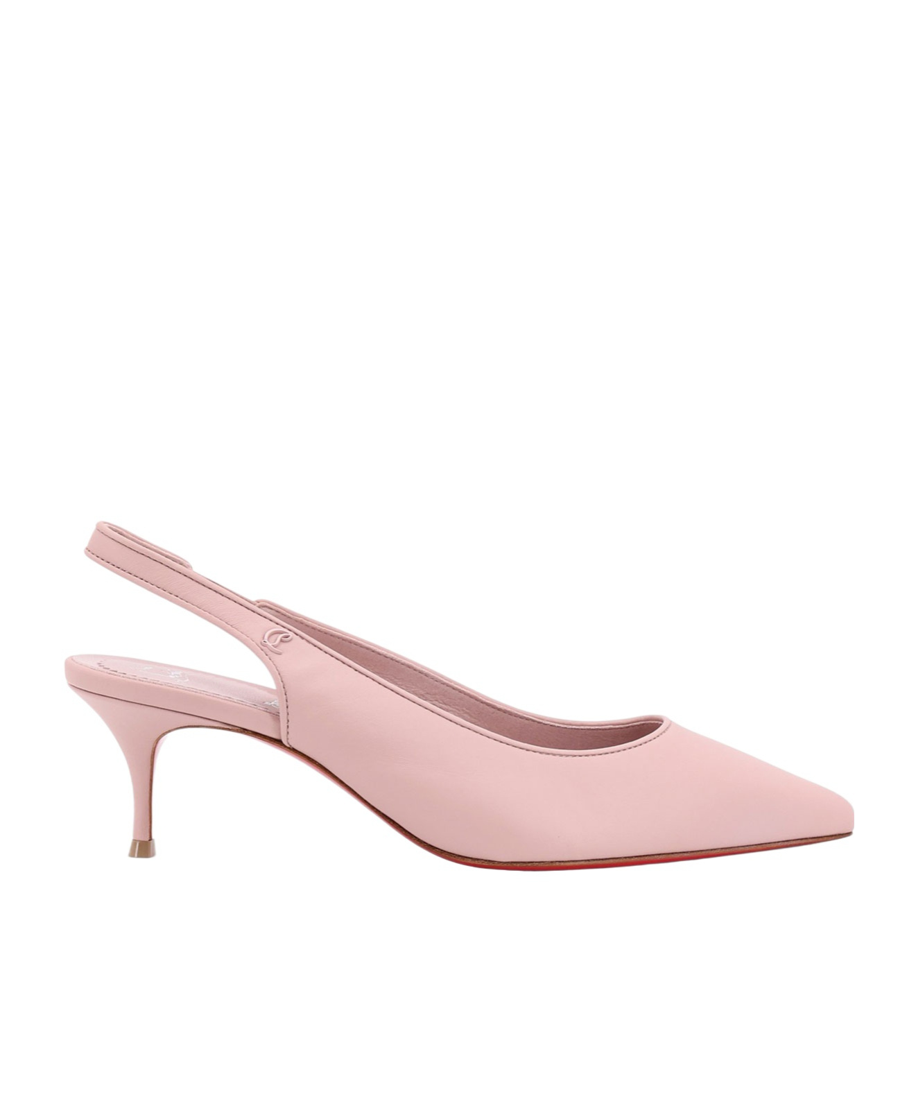 Christian Louboutin Sporty Kate Leather Slingback With Metal Monogram In Pink