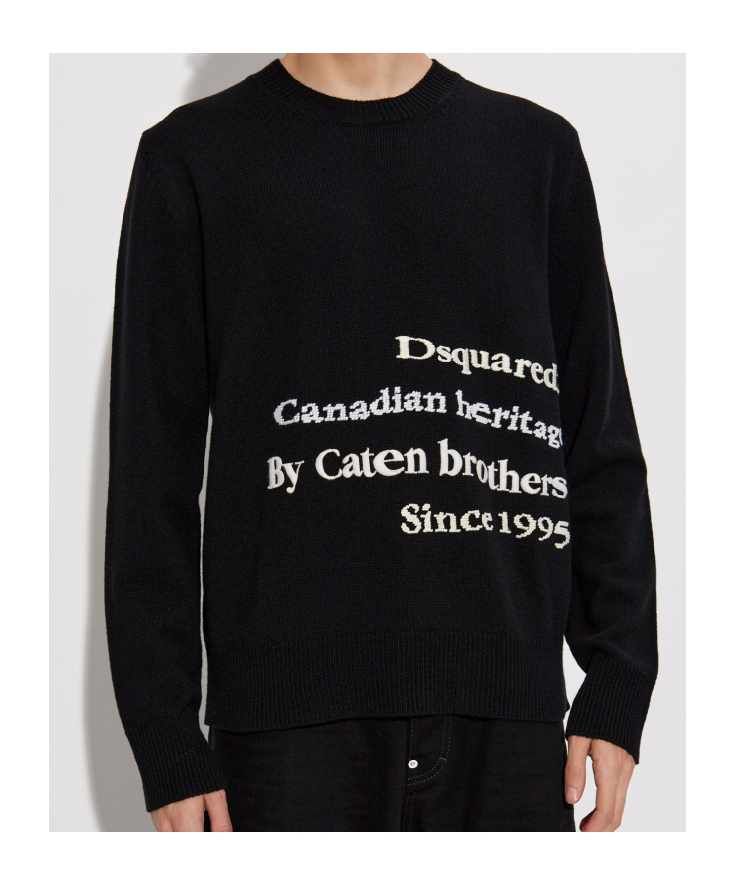 Dsquared2 Text-embroidered Sweater In Black