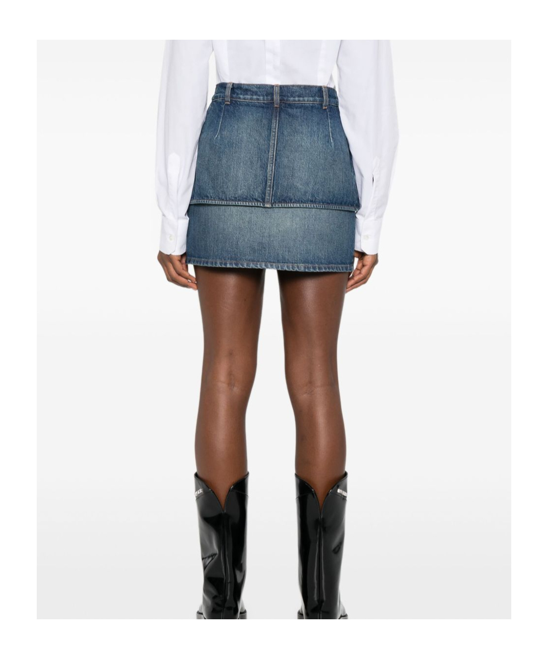 Coperni Mini Skirt With Belt Loops And Pockets In Blue