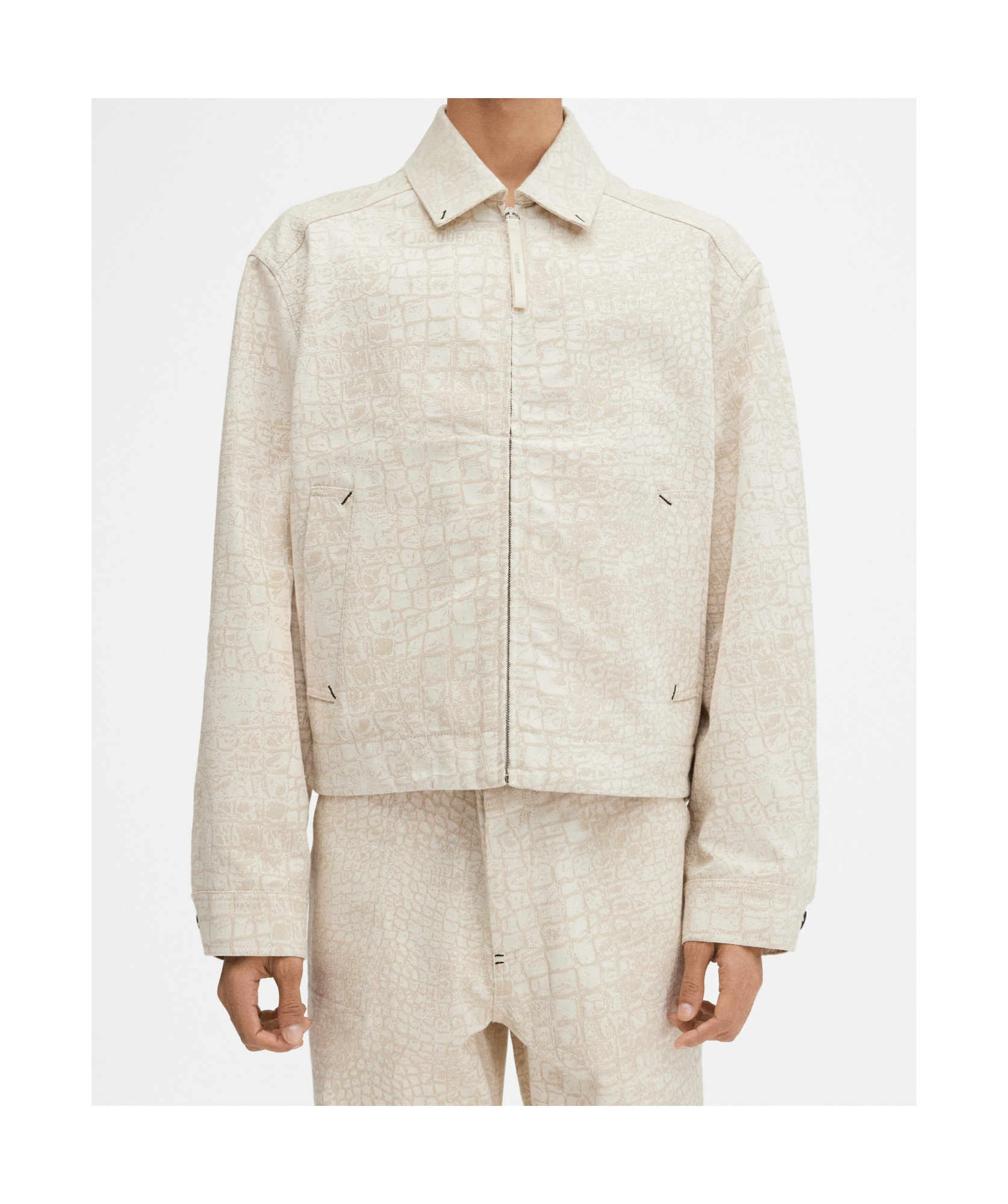 Jacquemus Long-sleeved Denim Jacket In Nude