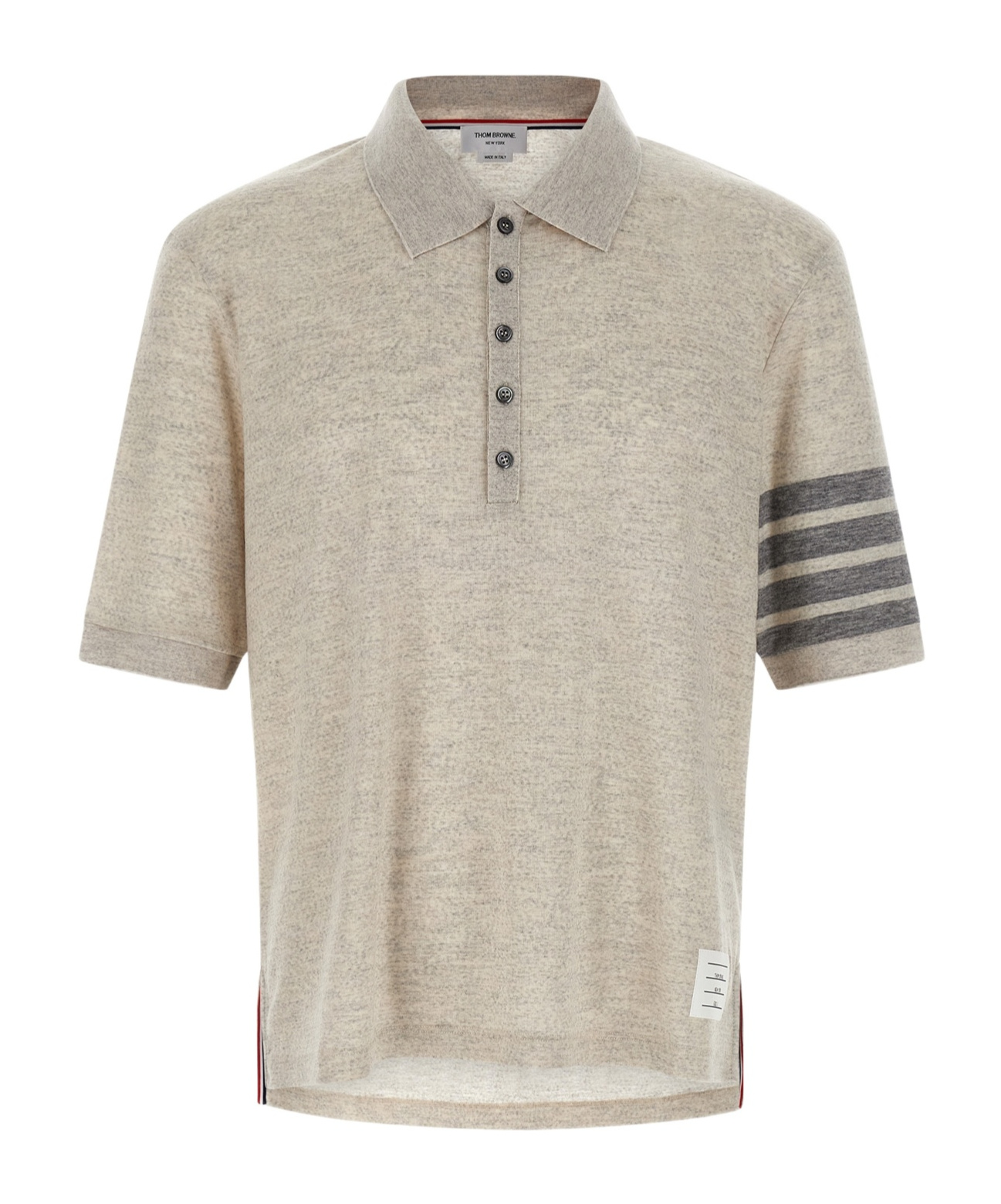 Thom Browne 4-bar Wool Polo Shirt In Gray