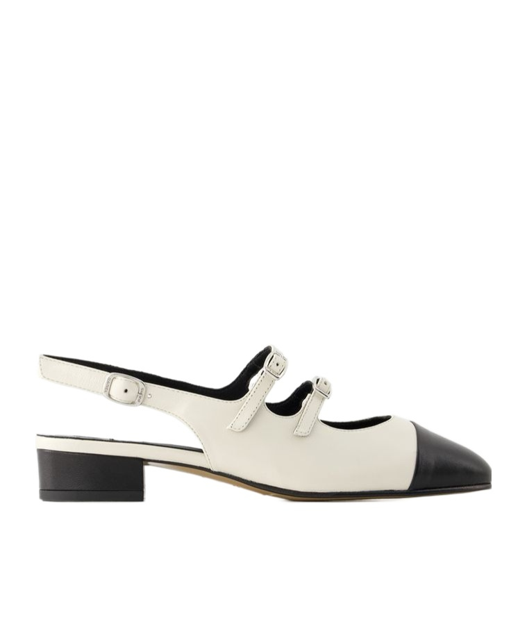 Carel Paris Abricot 35 Leather Slingback Pumps In White