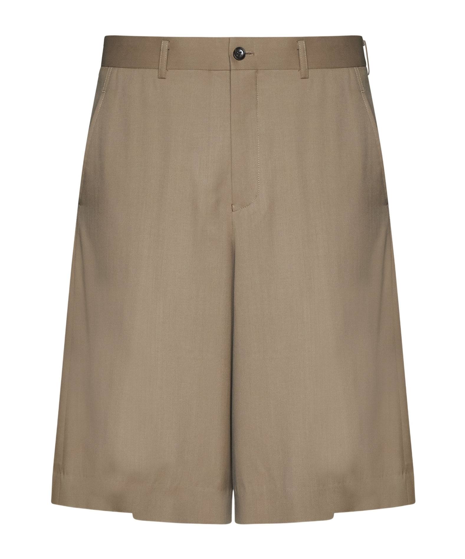 Comme Des Garçons Two-way Wool Cotton Shorts In Brown